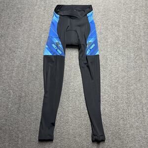 Nice Win Cycling Leggings Women's Medium Black Blue Pockets Stretch Breathable